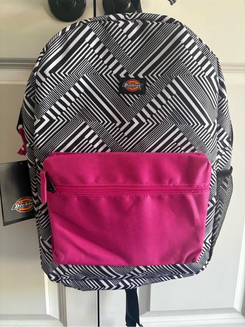 Dickies Backpack black and pink geometric NWT